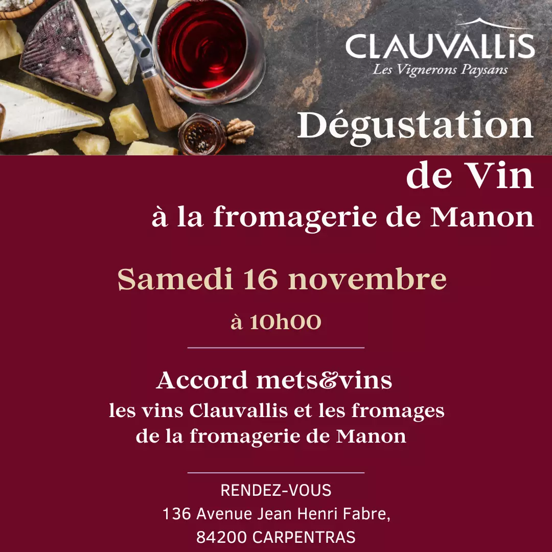 Dégustation de Vin à "la fromagerie de Manon"