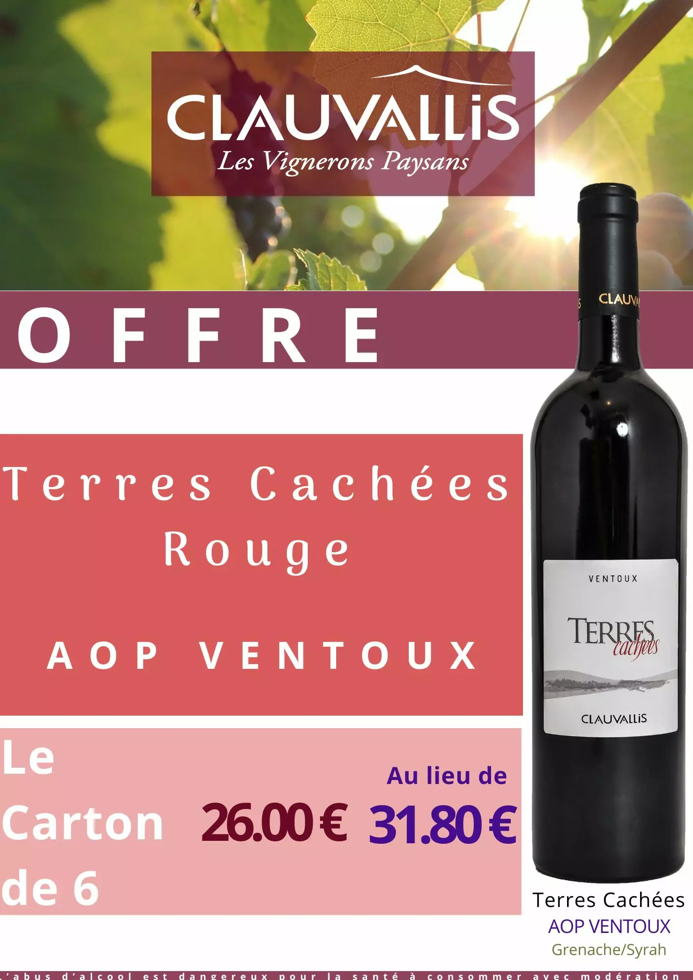 OFFRE SUR LE CARTON DE TERRES CACHEES ROUGE