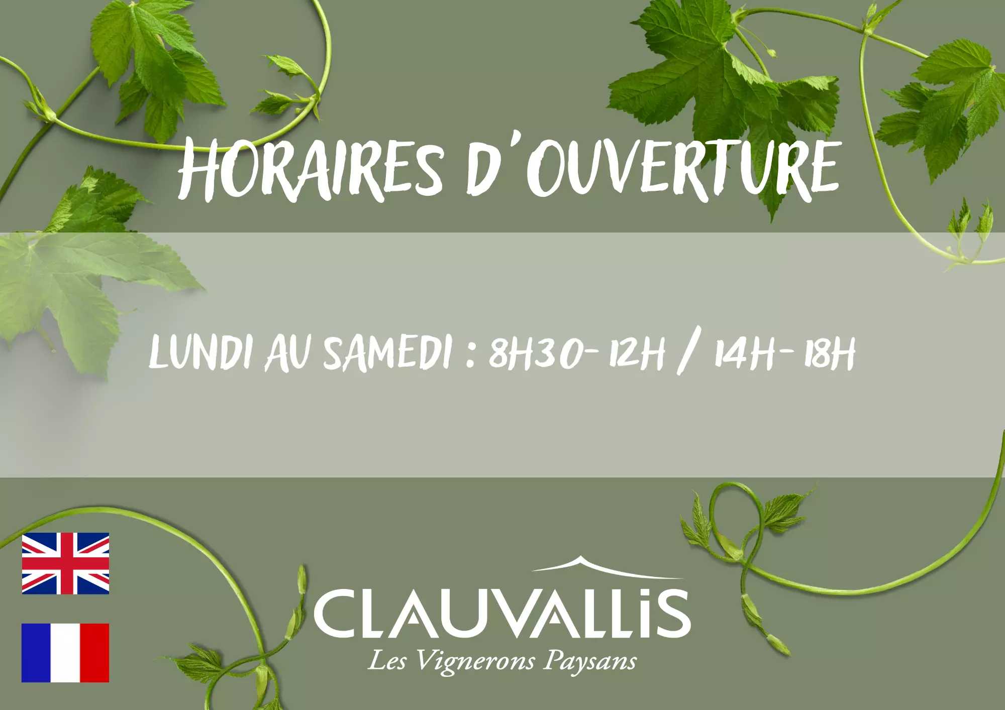 Horaires d'ouverture